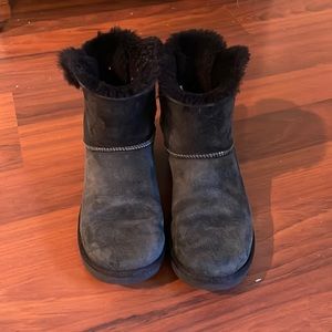 Black short UGG boots with bows! Super cute and warm. Gently worn!